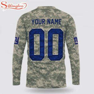 Custom Name And Number NFL New York Giants Camo Mascot All Over Print SweatShirt