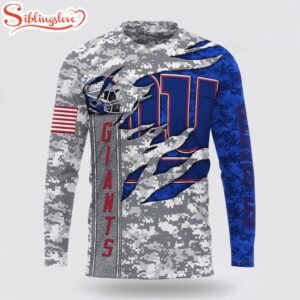 Custom Name And Number NFL New York Giants Camo US All Over Print SweatShirt