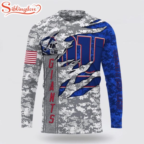 Custom Name And Number NFL New York Giants Camo US 3D Sweatshirt Gift For Fans