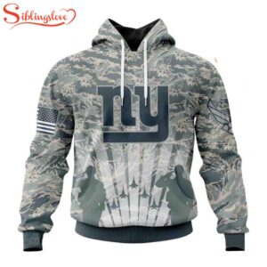 Custom Name And Number NFL New York Giants Honor US Air Force Veterans 3D Hoodie Shirt