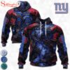 Custom Name And Number NFL New York Giants Lava Pattern 3D Hoodie Shirt