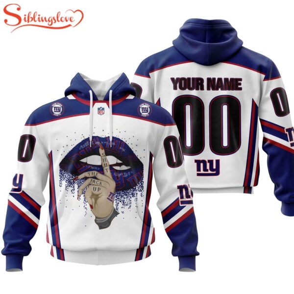 Custom Name And Number NFL New York Giants Lips All Over Print Hoodie