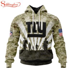 Custom Name And Number NFL New York Giants Salute To Service Honor Veterans Hoodie