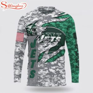 Custom Name And Number NFL New York Jets Camo US All Over Print SweatShirt