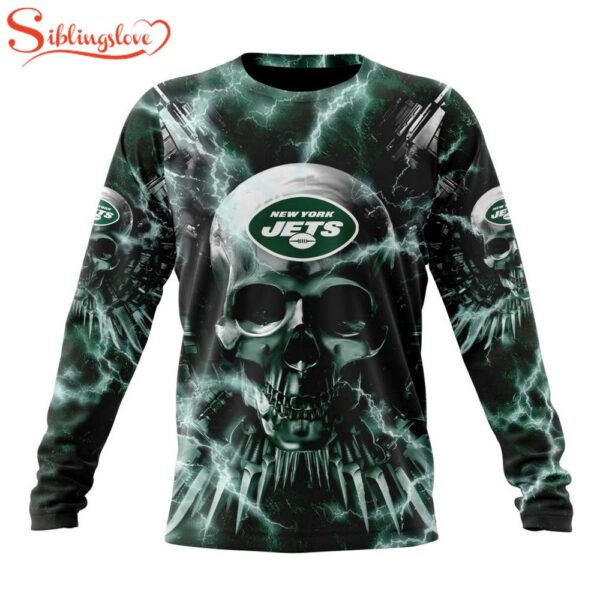 Custom Name And Number NFL New York Jets Expendables Skull Halloween 3D Sweatshirt