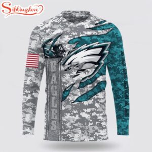 Custom Name And Number NFL Philadelphia Eagles Camo US All Over Print SweatShirt