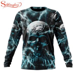 Custom Name And Number NFL Philadelphia Eagles Expendables Skull Halloween 3D Sweatshirt