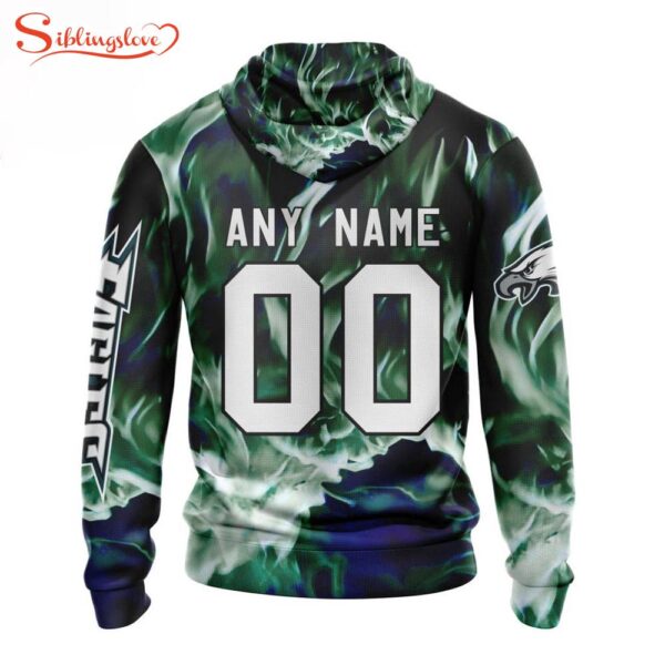 Custom Name And Number NFL Philadelphia Eagles Skull Happy Halloween 3D Hoodie Shirt