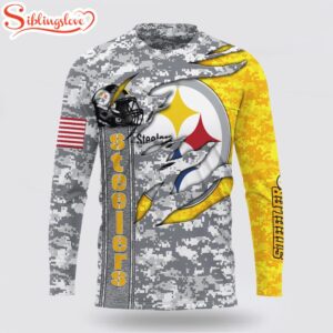 Custom Name And Number NFL Pittsburgh Steelers Camo US All Over Print SweatShirt