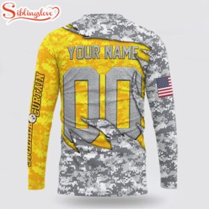 Custom Name And Number NFL Pittsburgh Steelers Camo US All Over Print SweatShirt