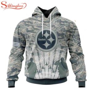 Custom Name And Number NFL Pittsburgh Steelers Honor US Air Force Veterans 3D Hoodie Shirt