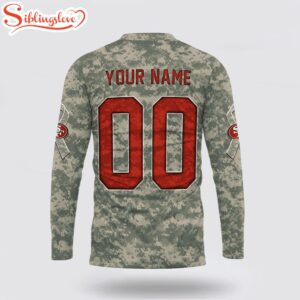 Custom Name And Number NFL San Francisco 49ers Camo Mascot All Over Print SweatShirt