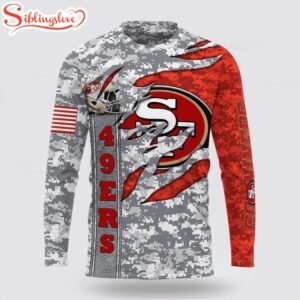 Custom Name And Number NFL San Francisco 49ers Camo US All Over Print SweatShirt