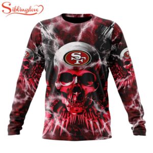 Custom Name And Number NFL San Francisco 49ers Expendables Skull Halloween 3D Sweatshirt