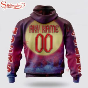 Custom Name And Number NFL San Francisco 49ers Football Jack Skellington 3D Hoodie Shirt