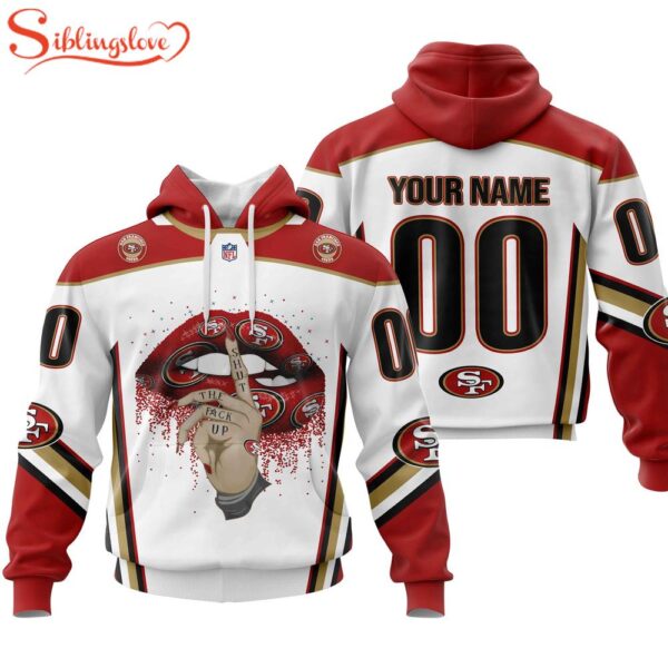 Custom Name And Number NFL San Francisco 49ers Lips All Over Print Hoodie