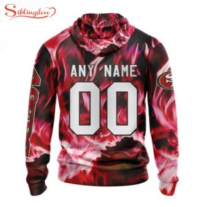 Custom Name And Number NFL San Francisco 49ers Skull Happy Halloween 3D Hoodie Shirt