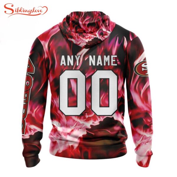 Custom Name And Number NFL San Francisco 49ers Skull Happy Halloween 3D Hoodie Shirt