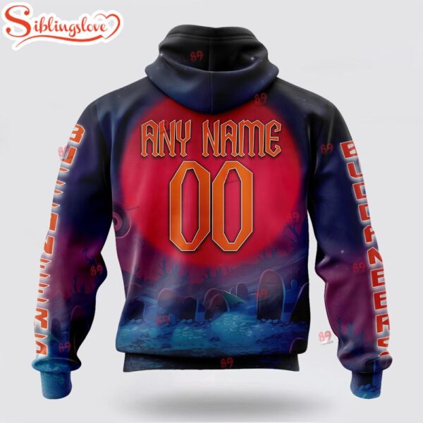 Custom Name And Number NFL Tampa Bay Buccaneers Jack Nightmare Christmas 3D Hoodie