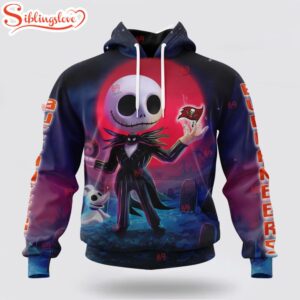 Custom Name And Number NFL Tampa Bay Buccaneers Football Jack Skellington 3D Hoodie Shirt