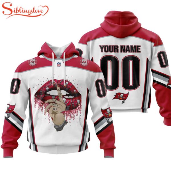 Custom Name And Number NFL Tampa Bay Buccaneers Lips All Over Print Hoodie