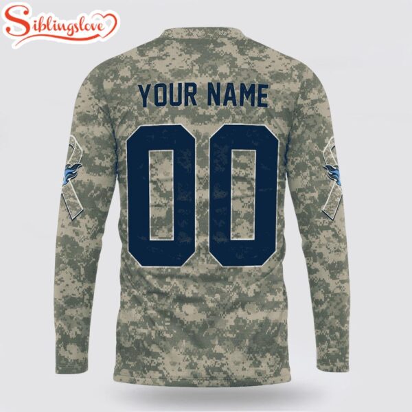 Custom Name And Number NFL Tennessee Titans Camo Mascot 3D Sweatshirt Gift For Fans