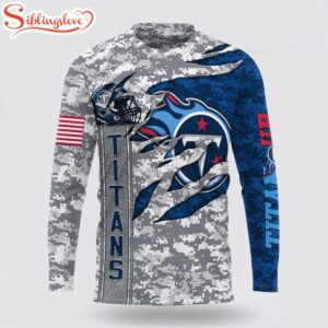 Custom Name And Number NFL Tennessee Titans Camo US All Over Print SweatShirt