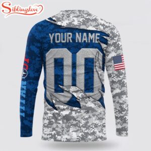 Custom Name And Number NFL Tennessee Titans Camo US All Over Print SweatShirt