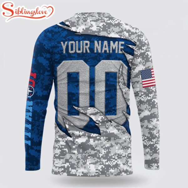 Custom Name And Number NFL Tennessee Titans Camo US 3D Sweatshirt Gift For Fans