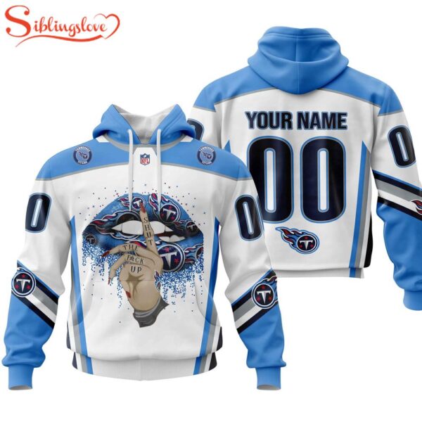 Custom Name And Number NFL Tennessee Titans Lips All Over Print Hoodie