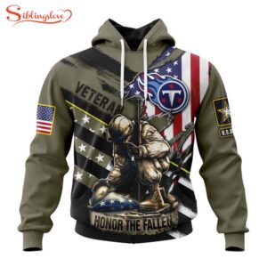 Custom Name And Number NFL Tennessee Titans Veterans Honor The Fallen 3D Hoodie Shirt