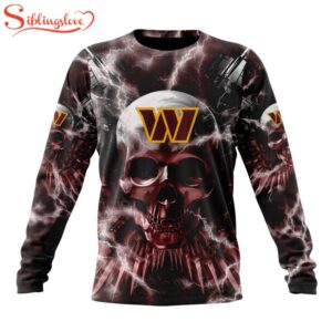 Custom Name And Number NFL Washington Commanders Expendables Skull Halloween 3D Sweatshirt