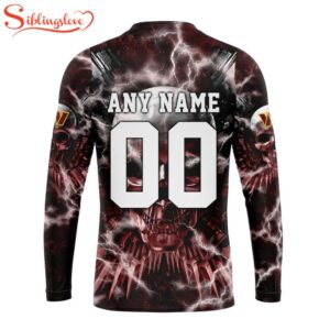 Custom Name And Number NFL Washington Commanders Expendables Skull Halloween 3D Sweatshirt