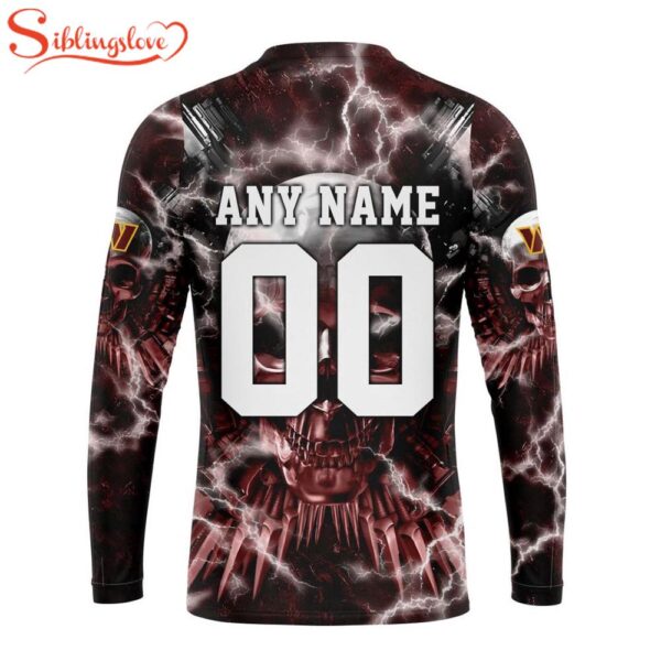 Custom Name And Number NFL Washington Commanders Expendables Skull Halloween 3D Sweatshirt