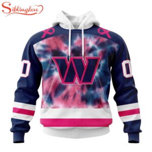 Custom Name And Number NFL Washington Commanders Pink Fight Breast Cancer Hoodie