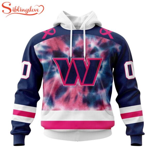 Custom Name And Number NFL Washington Commanders Pink Fight Breast Cancer Hoodie