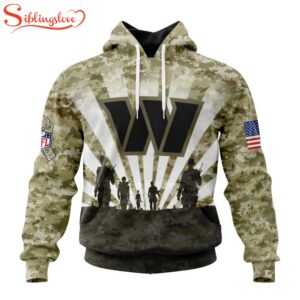 Custom Name And Number NFL Washington Commanders Salute To Service Honor Veterans Hoodie