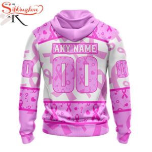 Custom Name And Number NHL Carolina Hurricanes Pink October Breast Cancer Awareness 3D Hoodie