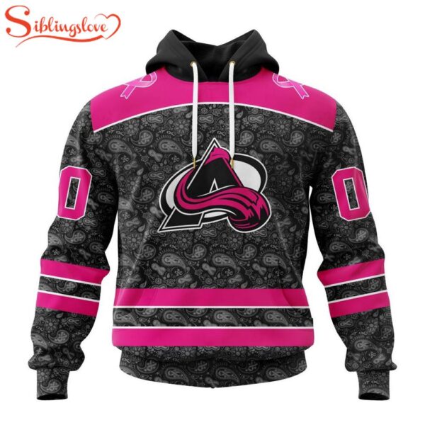 Custom Name And Number NHL Colorado Avalanche Special Pink In The Rink Fight Breast Cancer Hoodie Shirt