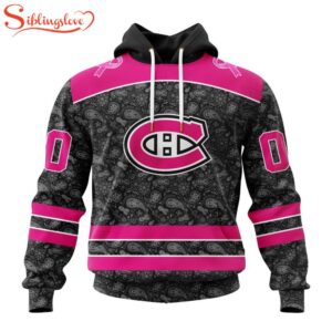 Custom Name And Number NHL Montreal Canadiens Special Pink In The Rink Fight Breast Cancer Hoodie Shirt