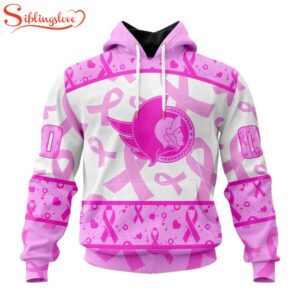 Custom Name And Number NHL Ottawa Senators Pink October Breast Cancer Awareness 3D Hoodie