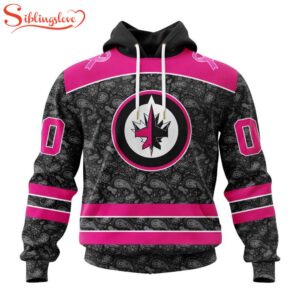 Custom Name And Number NHL Winnipeg Jets Special Pink In The Rink Fight Breast Cancer Hoodie Shirt