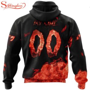 Custom Name And Number Tampa Bay Buccaneers Skull Face All Over Print Hoodie Shirt