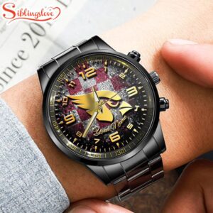 Custom Name Arizona Cardinals NFL 3D Men Black Stainless Steel Watch Gift For Fans