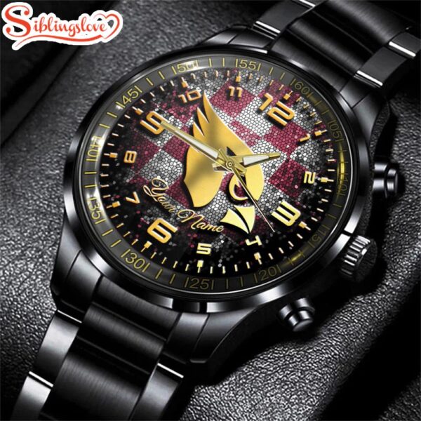 Custom Name Arizona Cardinals NFL 3D Football Sport Black Stainless Steel Watch