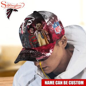 Custom Name Atlanta Falcons NFL Horror Movie Halloween Cap