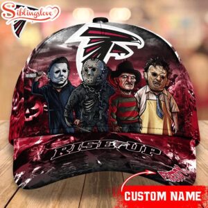 Custom Name Atlanta Falcons NFL Horror Movie Halloween Cap