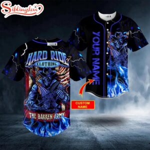 Custom Name Bakken Army Patriots Fighter Gun Archives Skull Halloween Baseball Jersey Shirt