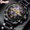 Custom Name Baltimore Ravens NFL 3D Football Sport Black Stainless Steel Watch