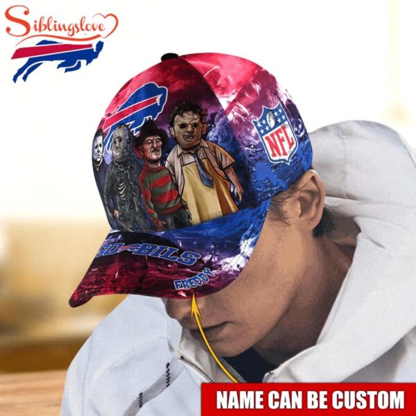 Custom Name Buffalo Bills NFL Horror Movie Halloween Cap